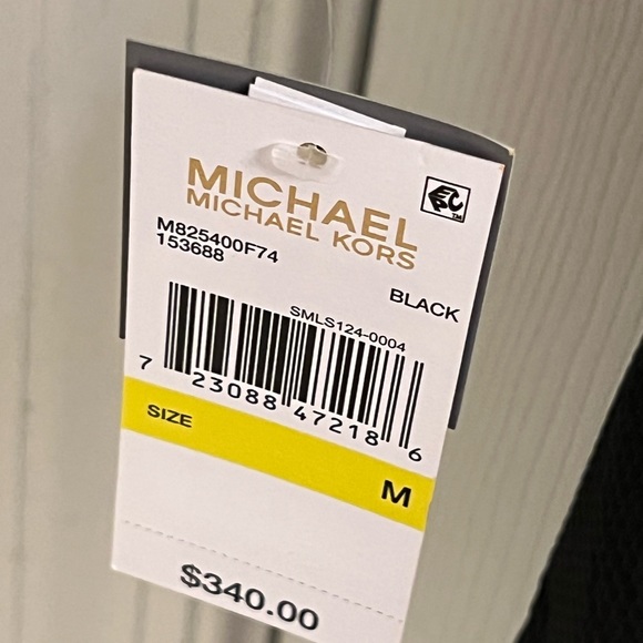 MICHAEL KORS Faux-Fur-Trim Hooded Chevron Down Puffer Coat, Black, Size M, NWT - Picture 6 of 7